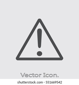 Hazard warning attention Icon isolated sign symbol and flat style for app, web and digital design. Vector illustration.