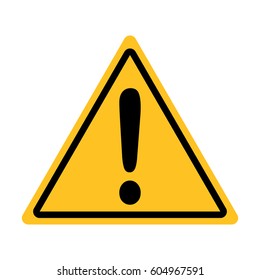 Hazard warning attention sign.