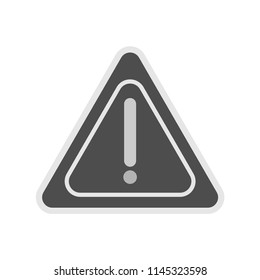 Hazard warning attention sign with exclamation mark symbol black and white