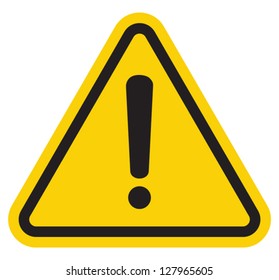 Hazard warning attention sign with exclamation mark symbol - Shutterstock ID 127965605