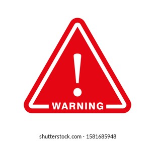 Hazard warning attention sign with exclamation mark symbol