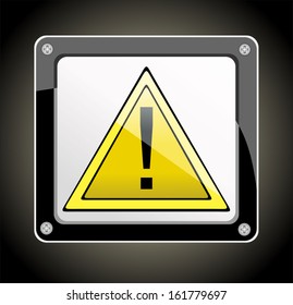 Hazard warning attention sign with exclamation mark symbol 