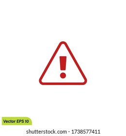 Hazard warning attention sign with exclamation mark symbol, design element