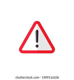 Hazard warning attention sign with exclamation mark symbol Vector illustration