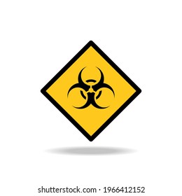 Hazard warning attention sign with exclamation mark symbol Vector illustration