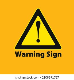 Signo de atención de advertencia de peligro con signo de exclamación aislado en fondo amarillo