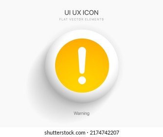 Warnwarnzeichen mit Ausrufezeichen. Gelbes Warnsymbol und Warnzeichen. Warnung, Gefahr, Problemsymbol auf weißem Hintergrund.