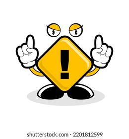 Hazard warning attention sign with exclamation mark symbol