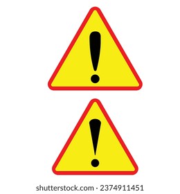 Hazard warning attention sign with exclamation mark symbol,Caution, danger, warning, attention, icon
