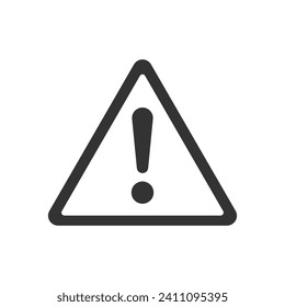 Hazard warning attention sign with exclamation mark symbol. Vector illustration.