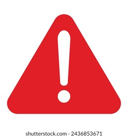 Signo de advertencia de peligro con signo de exclamación en un triángulo rojo. Peligro, ilustración vectorial. Icono de Atención.