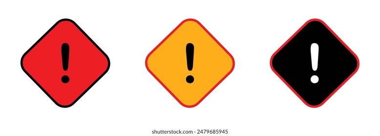 Signo de advertencia de peligro con signo de exclamación. Ilustración vectorial. Símbolo de advertencia . Eps 10.