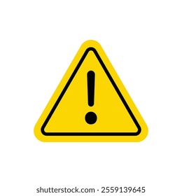 Hazard warning attention sign with exclamation mark isolated on white background. round hazard warning symbol. vector illustration