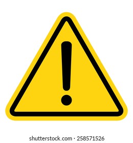 Hazard warning attention sign with exclamation mark symbol