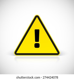 Hazard warning attention sign with exclamation mark symbol. Vector illustration for your design and presentation.