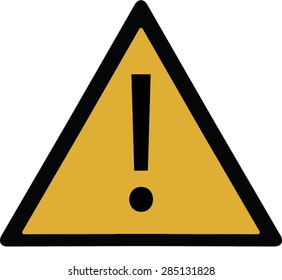 Hazard warning attention sign with exclamation mark symbol