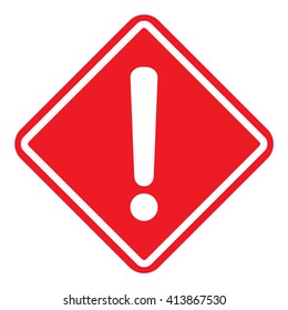 Hazard warning attention sign with exclamation mark symbol . Vector illustration