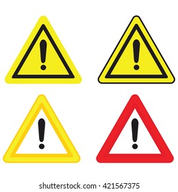 Hazard warning attention sign with exclamation mark symbol 