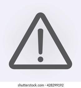 Hazard warning attention sign with exclamation mark symbol . Vector illustration