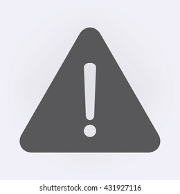 Hazard warning attention sign with exclamation mark symbol . Vector illustration