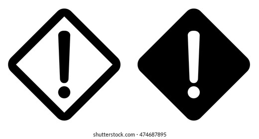 Hazard warning attention sign with exclamation mark symbol . Vector illustration