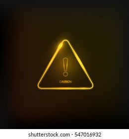 Hazard warning attention sign with exclamation mark symbol. Caution icon triangle. Vector  illustration.