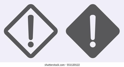 Hazard warning attention sign with exclamation mark symbol . Vector illustration