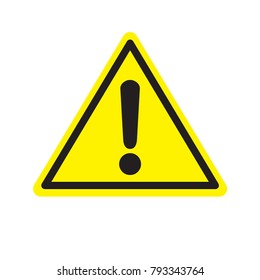 Hazard warning attention sign with exclamation mark symbol