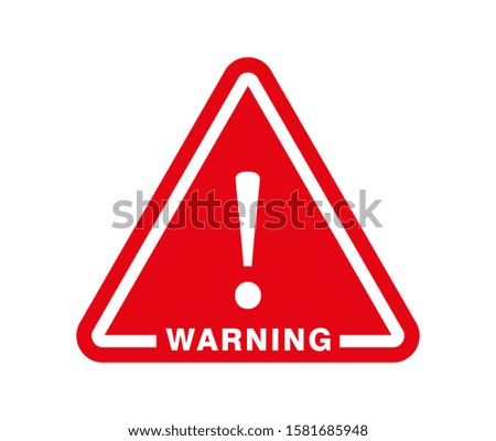 Hazard warning attention sign with exclamation mark symbol