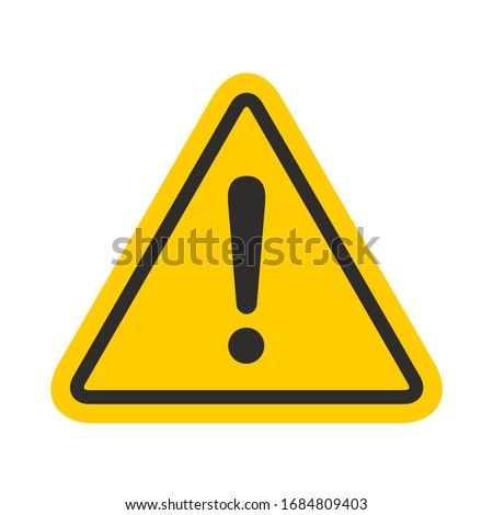 Hazard warning attention sign with exclamation mark symbol