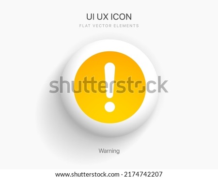 Hazard warning attention sign with exclamation mark symbols. Yellow warning icon and caution sign. Alert, danger, problem icon with white background.