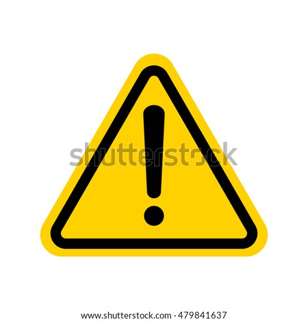 Hazard warning attention sign with exclamation mark symbol