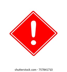 Hazard warning attention sign with exlamation symbol