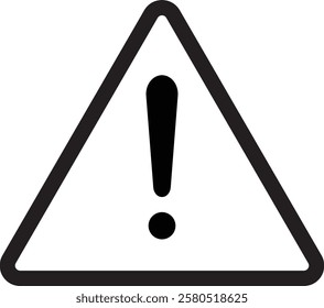 Hazard warning. Attention sign flat icon. Black triangle with an black exclamation point isolated on a transparent background. Attention sign with exclamation mark symbol vector illustration, EPS 10.