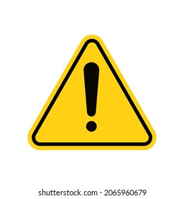 Hazard warning attention sign isolated on white background.