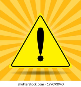 Hazard Warning Attention Sign On Orange Stock Vector (Royalty Free ...