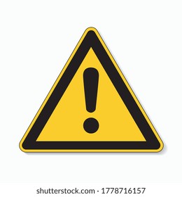 Hazard warning attention sign. Safety signs, warning Sign or Danger symbol BGV warning hazard warning exclamation mark symbol on white background. Vector illustration. Eps 10 vector file.