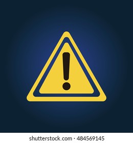 Hazard warning attention sign. Vector illustration