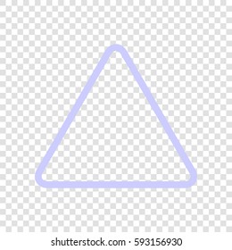 Hazard warning attention sign. Vector. Periwinkle icon on transparent background.