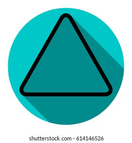 Hazard warning attention sign. Vector. Flat black icon with flat shadow on royal yellow circle with white background. Isolated.