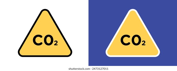 Hazard warning for CO2 emissions indicating potential carbon dioxide danger