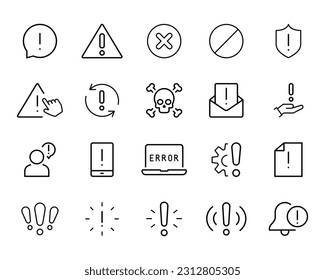 advertencia de peligro, advertencia de riesgo de peligro conjunto de iconos del contorno de la carretera, alerta de la exclamación del triángulo de atención peligrosa, información de seguridad Iconos de peligro, vector, signo, símbolo, ilustración, trazo modificable