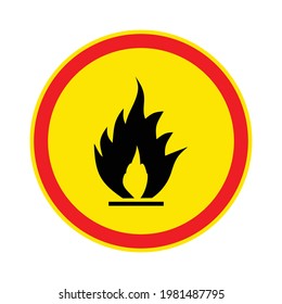 Hazard warning flammable warning set sign Premium Vector
