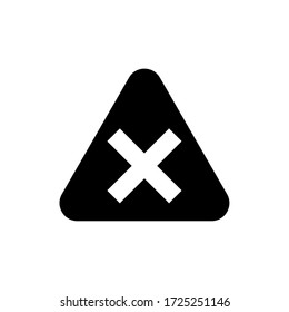 Hazard warning glyph icon design vector. Danger triangle symbol design. Industrial warning icon. Editable black stroke.
