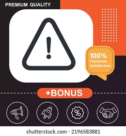 Hazard warning icon. With orange and black background
