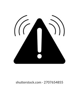 Hazard Warning icon outline editable stroke line drawing eps.