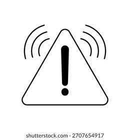 Icono de Advertencia de Peligro Esquema editable de trazos de líneas eps.