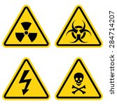 Hazard warning icon set 