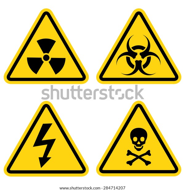 Hazard warning icon set
