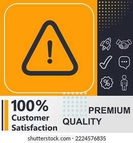 Hazard warning icon. Social media sign. Vector illustration